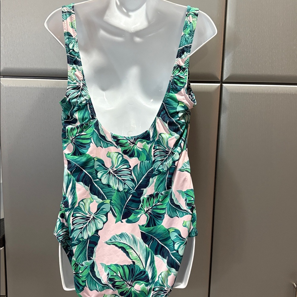 Tropical Leaf Print Swimsuit, it is REVERSIBLE! - Picture 2 of 5